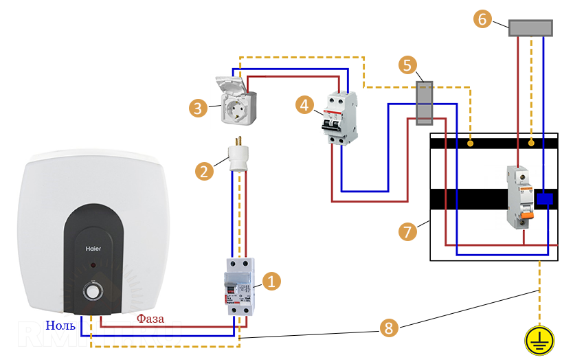 Подключение водонагревателя к электросети