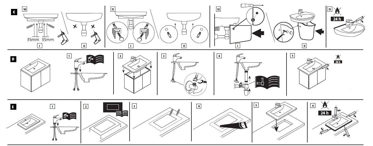 Установка раковины в ванной: инструкции по монтажу современных моделей