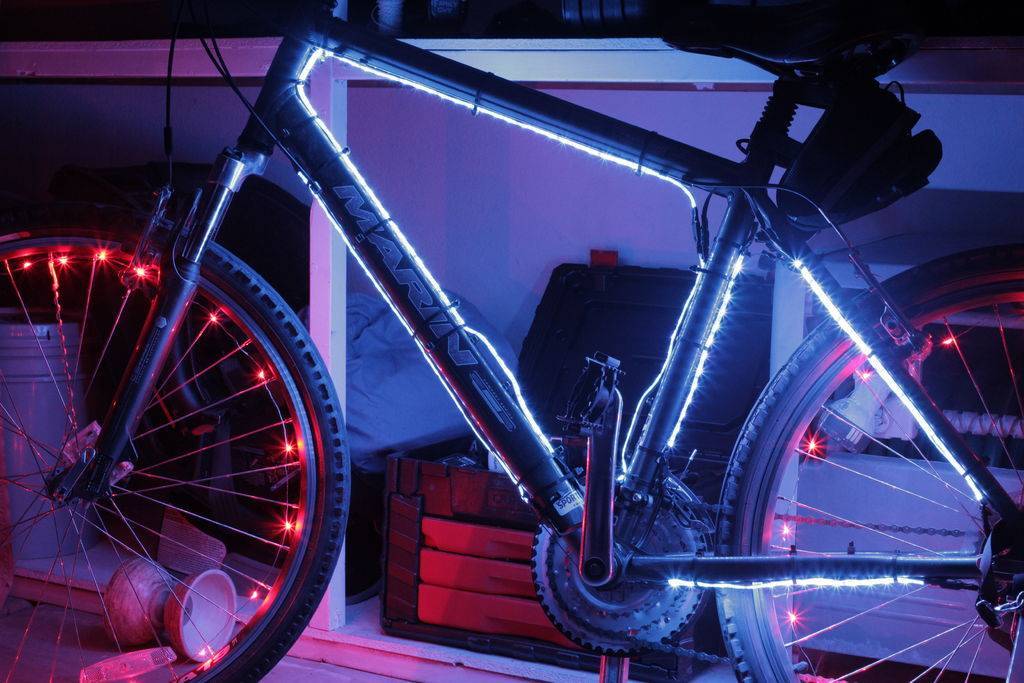 Подсветка велосипеда светодиодной лентой: инструкция, фото