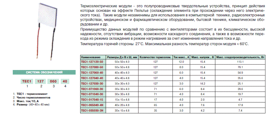 Элемент пельтье схема подключения