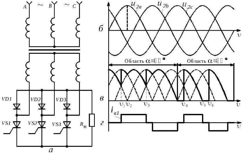 Трехфазный выпрямитель схема
