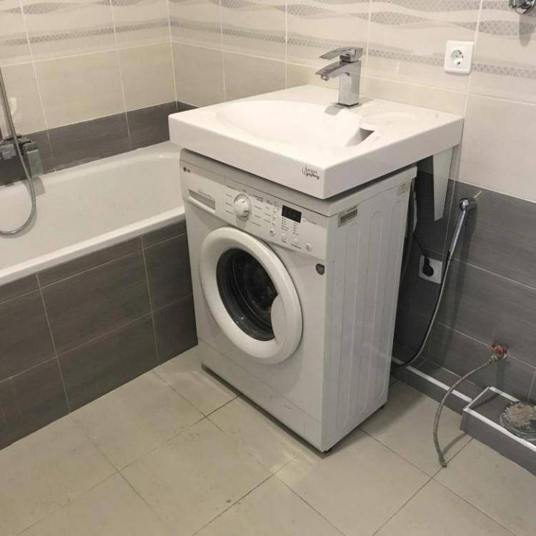 Раковина над стиральной машиной – установка стиральной машины под раковину в ванной