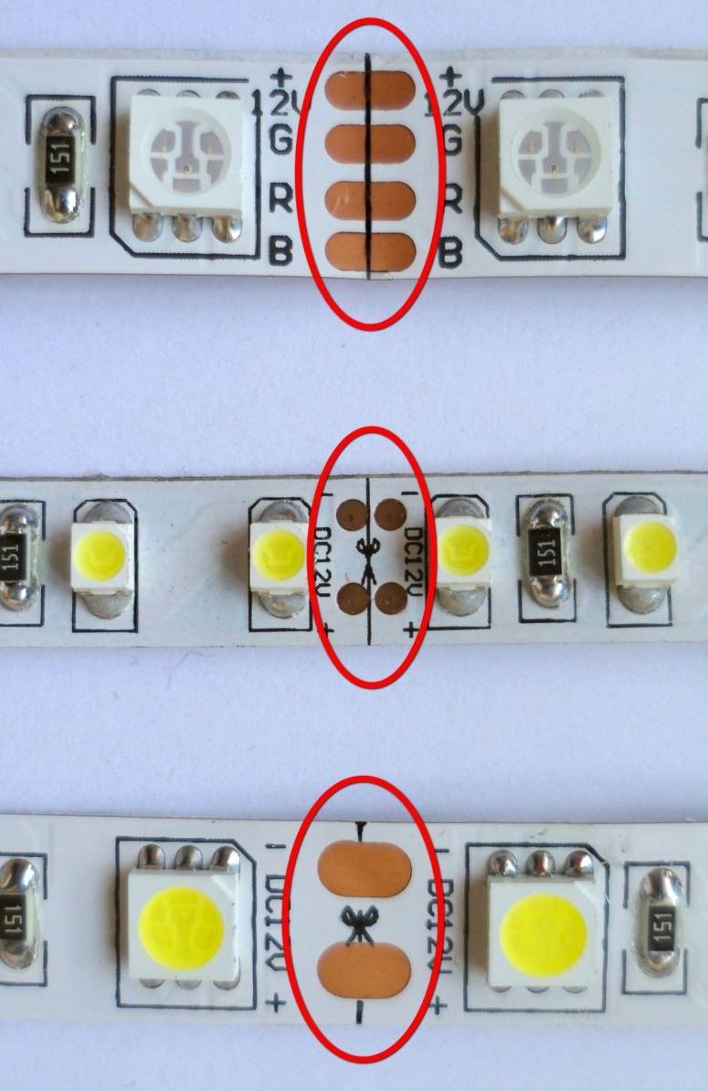 Как отрезать светодиодную ленту 12в и 220в: видео