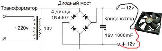 Блок питания трансформаторный 12в схема