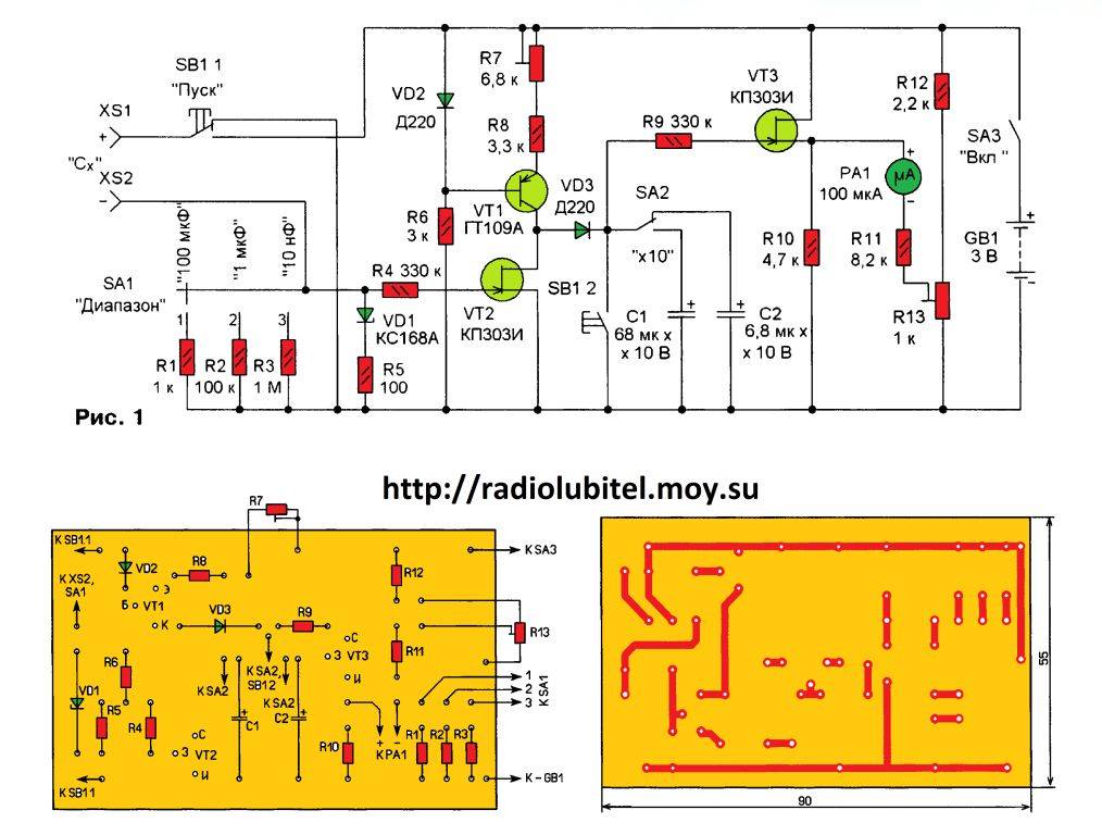 Цифровой измеритель емкости электролитических конденсаторов (без выпаивания из схемы)