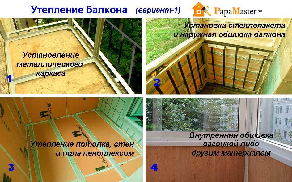Утепление балкона изнутри: пошагово, своими руками | видео
