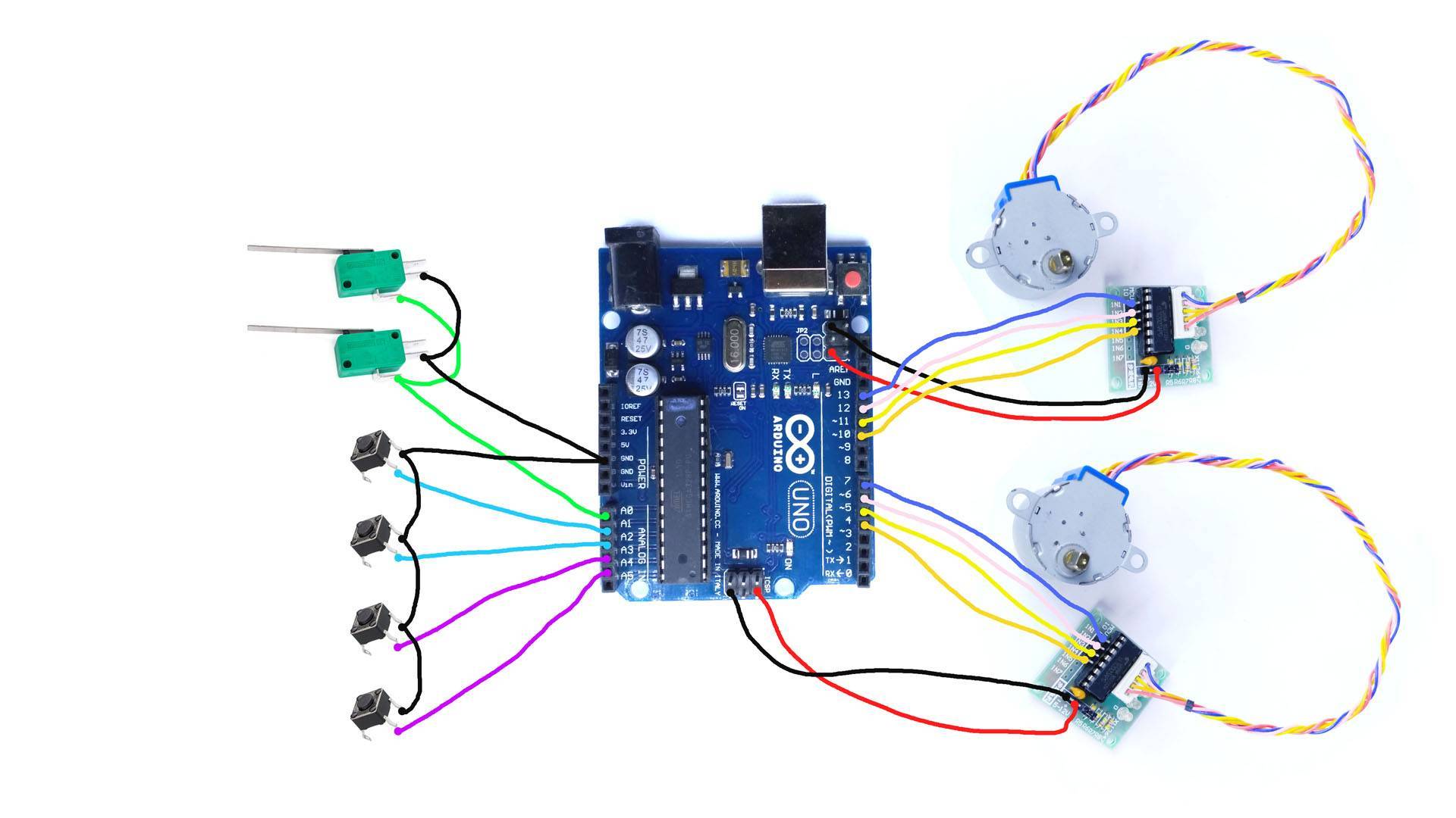 Arduino uno 4. Концевой выключатель ардуино. Концевики ардуино. Ардуино нано питание шагового двигателя. Подключение концевого выключателя к ардуино.