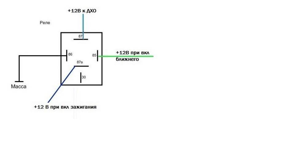 Схема подключения четырехконтактного реле 12в