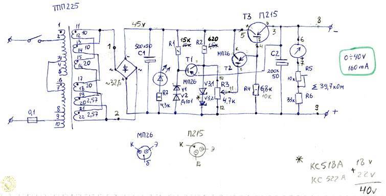Схема блок питания от 0 до 30 вольт своими руками