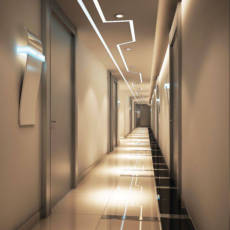 Правила, идеи и варианты освещения в коридоре