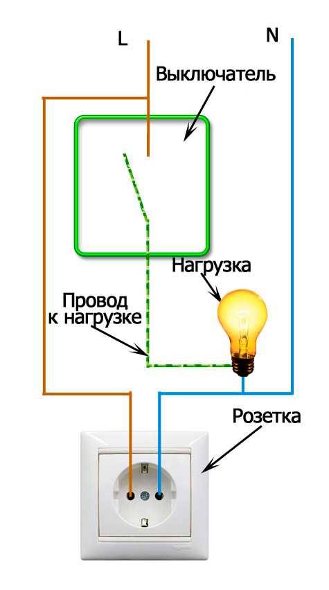 Как сделать розетку от выключателя света схема подключения