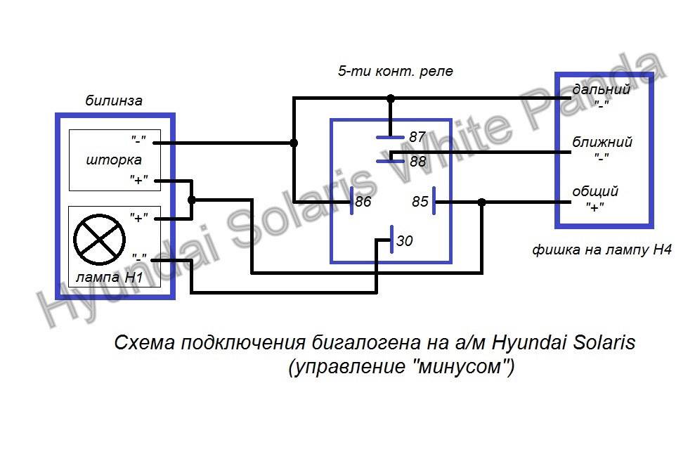 H4 схема контактов