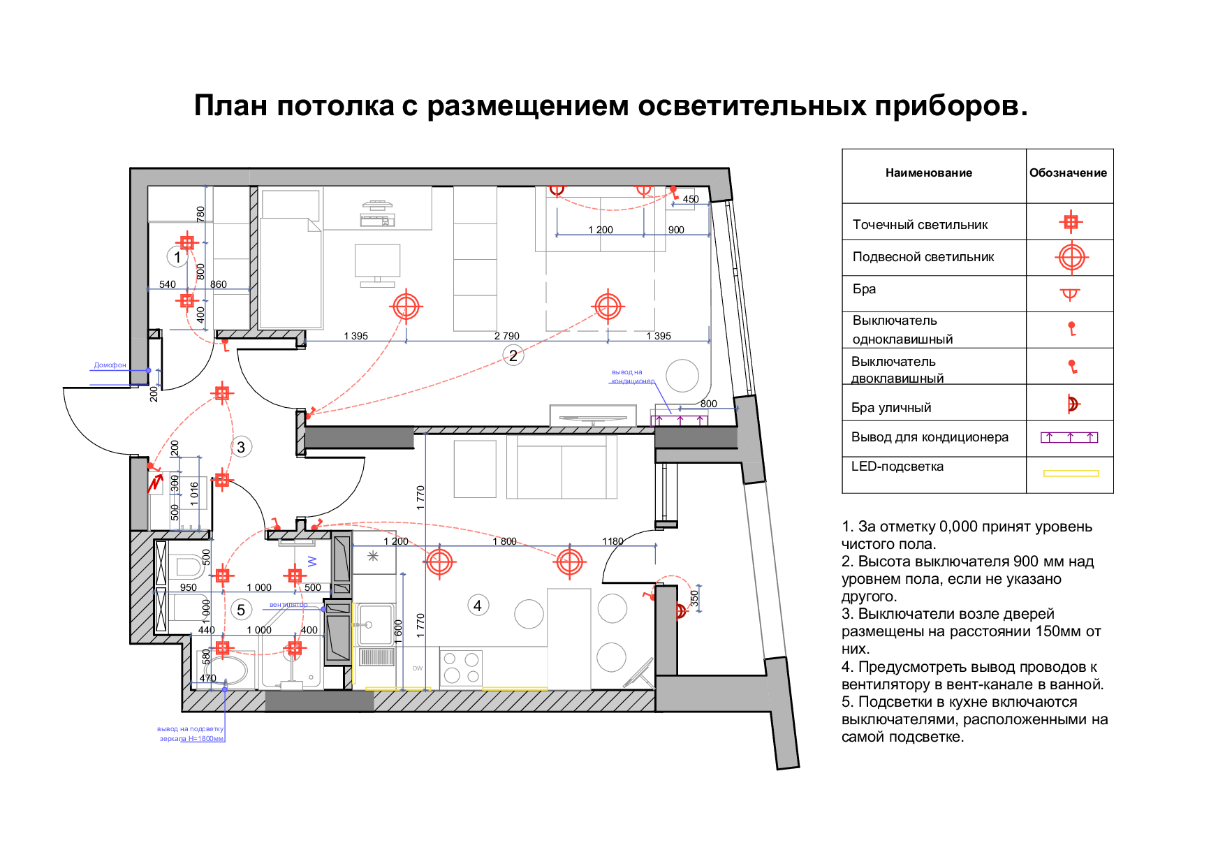 План трекового освещения