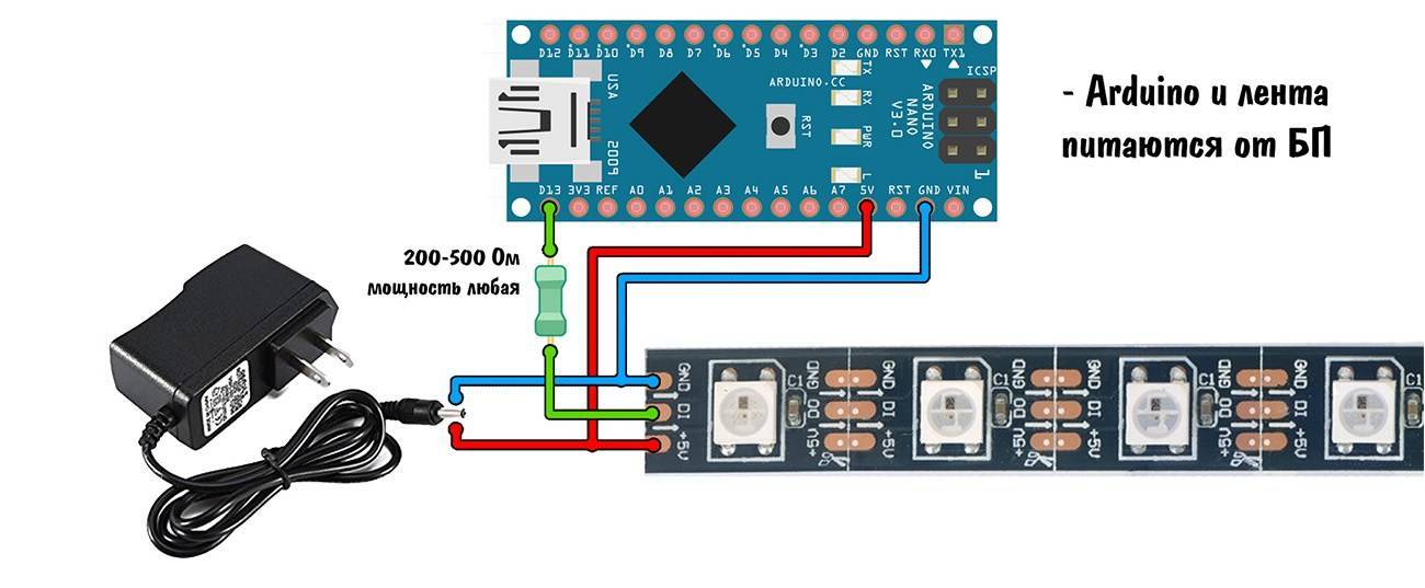 Адресная led лента ws2812b ардуино