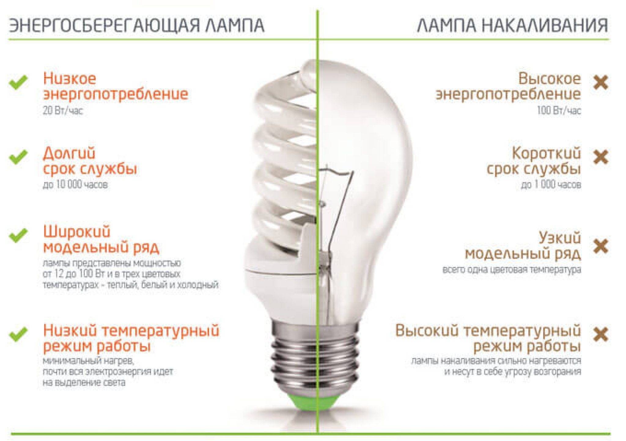 Энергосберегающие лампы: плюсы и минусы, виды, характеристики, применение