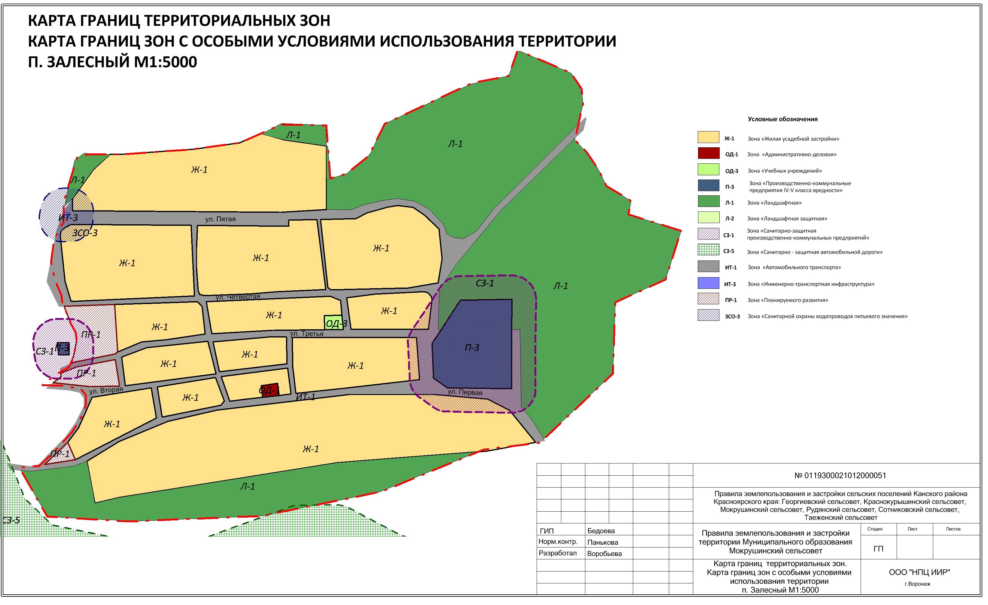 Карта границ территориальных зон