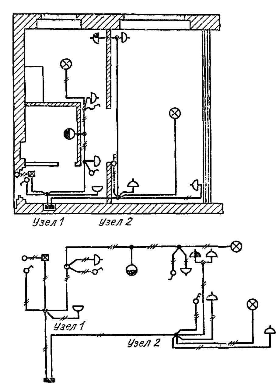 Проводка в хрущевке схема 2 комнатной квартиры