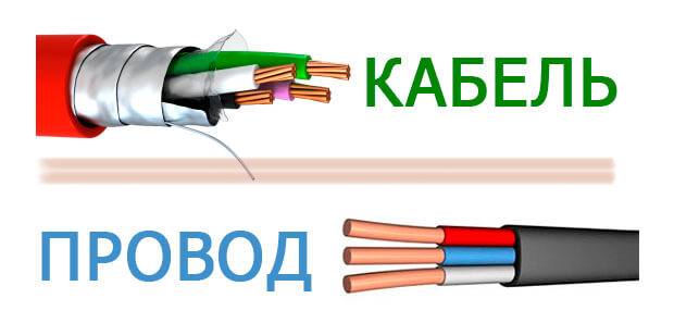 Чем отличается кабель от провода, в чем разница