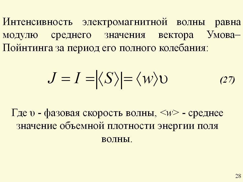 Интенсивность вышедшего из образца света