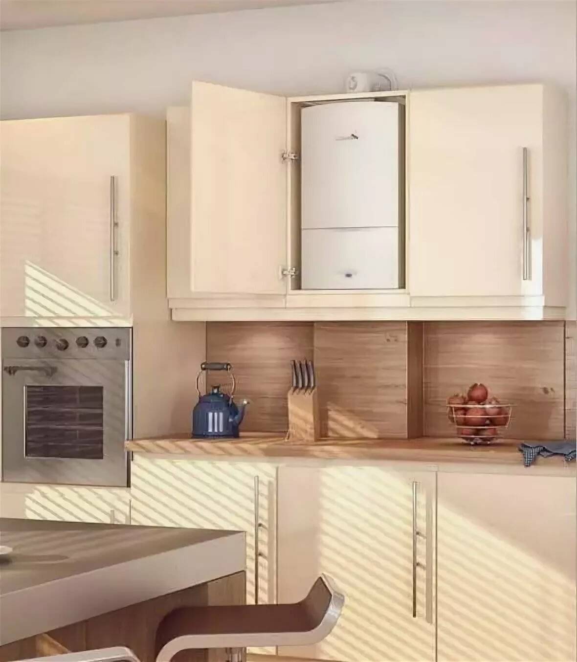 Дизайн кухни с газовым котлом на стене фото - портал о строительстве, ремонте и дизайне