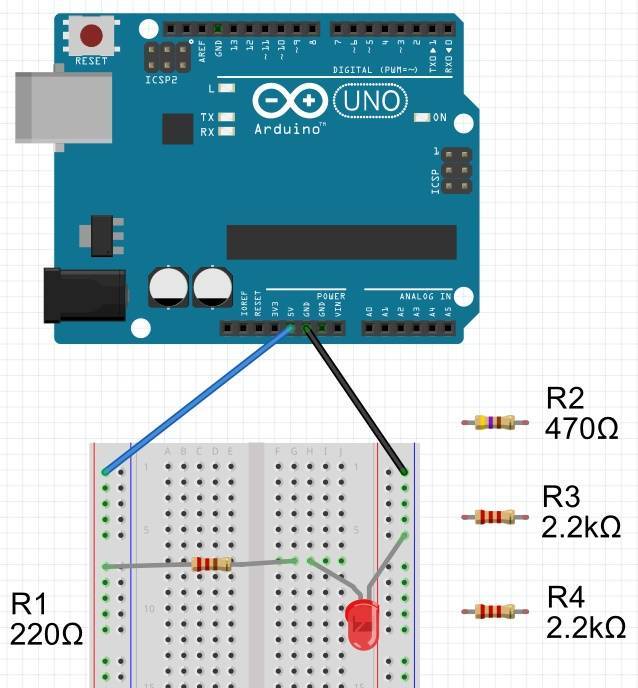Светодиод ардуино схема подключения