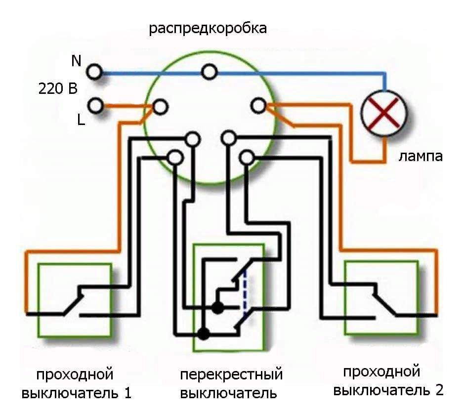 3 схемы подключения импульсного реле для управления освещением.