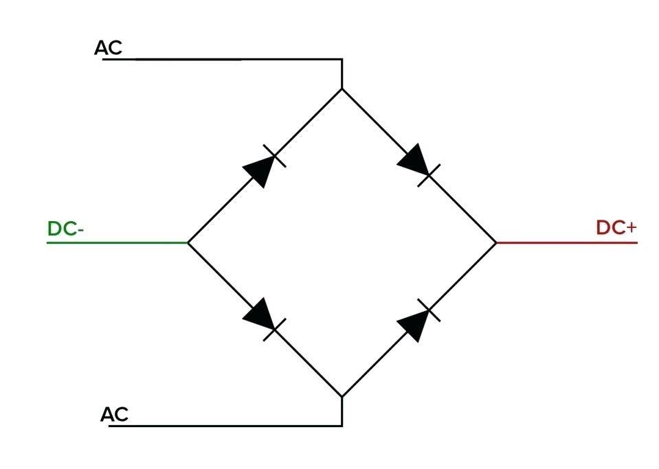 Схема диодного моста из 4 диодов на 220