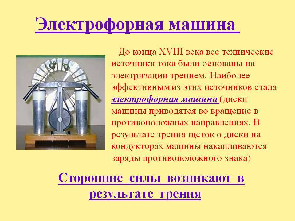 Схема машины электрофорной машины