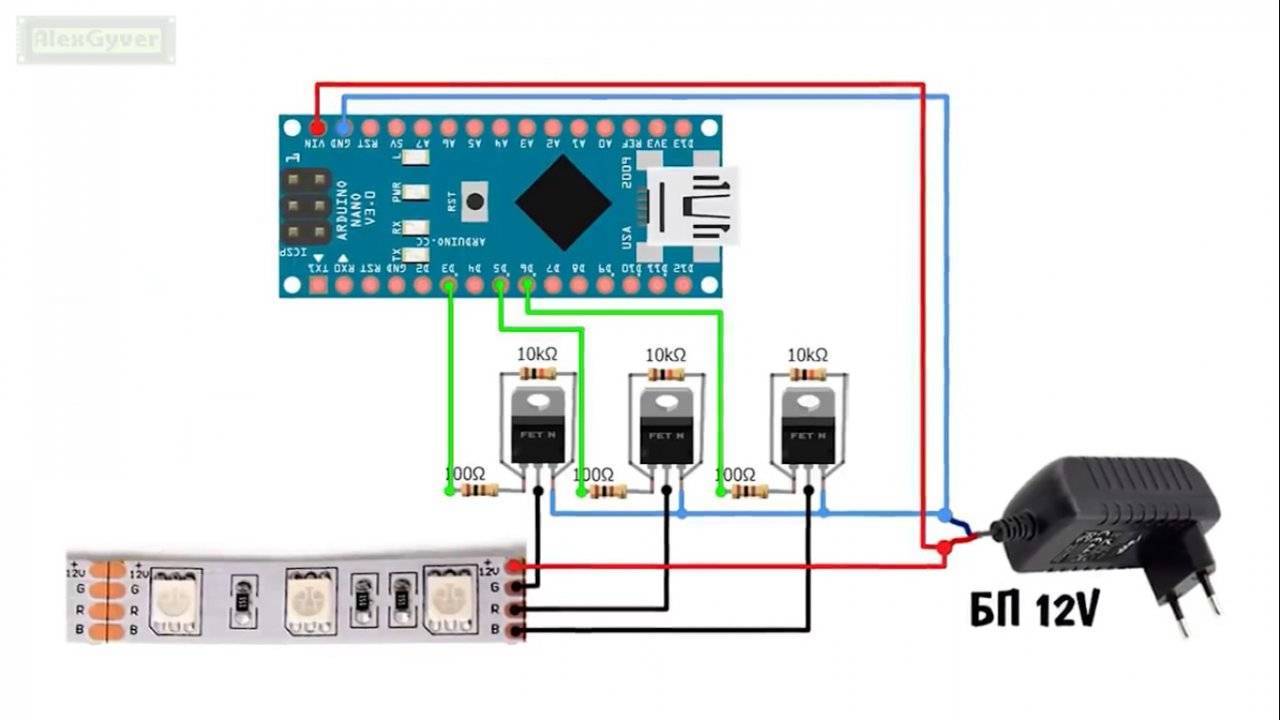 Rgb контроллер для 2 светодиодных лент на базе arduino nano