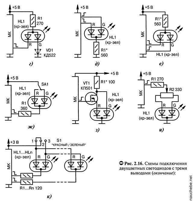 Двухцветный светодиод: характеристики диодов с двумя и тремя выводами, схема подключения