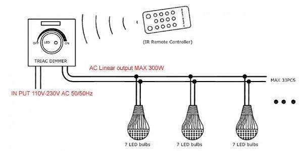 Диммер для светодиодных ламп 220в схема подключения