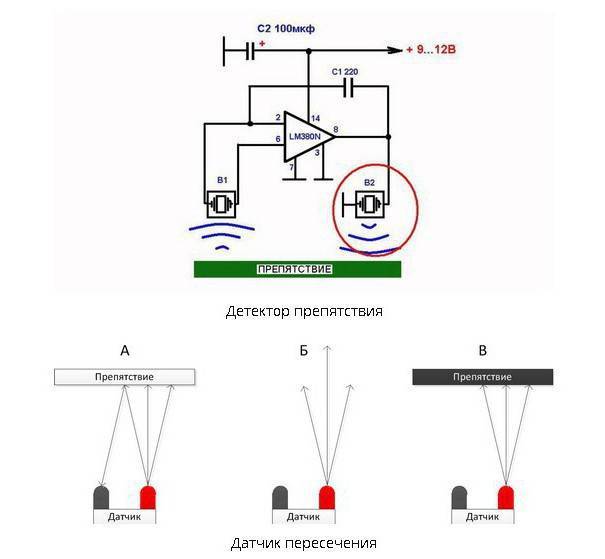 Схема ик датчика препятствия