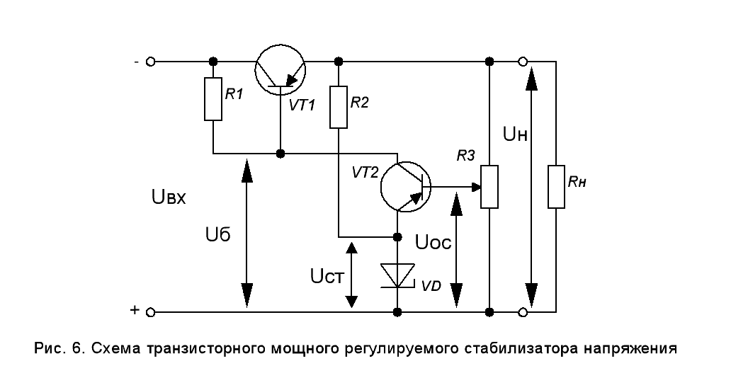 Схема регулятора постоянного тока