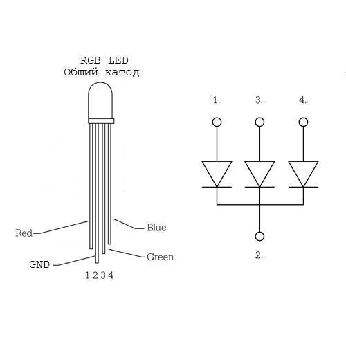 Схема подключения rgb светодиода
