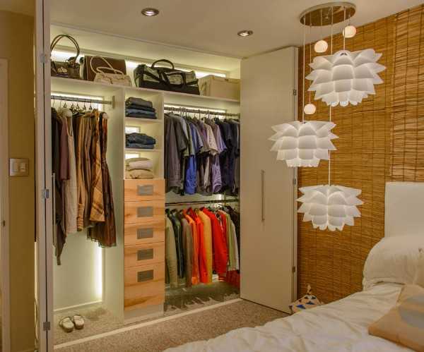 Выбор светильников для гардеробной и правила организации освещения