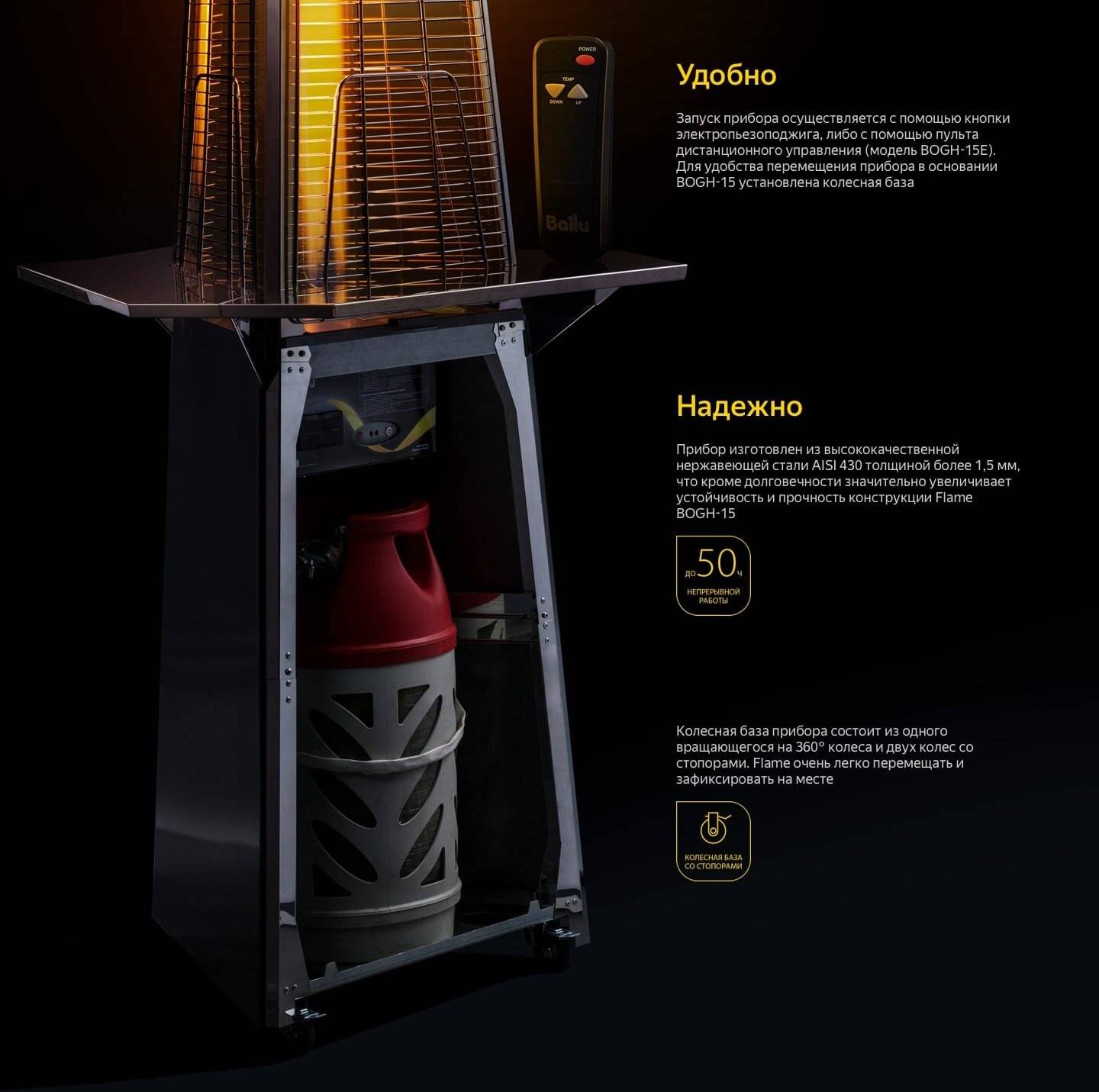 Обзор уличного обогревателя Ballu Flame — тепло, светло, красиво, дорого.