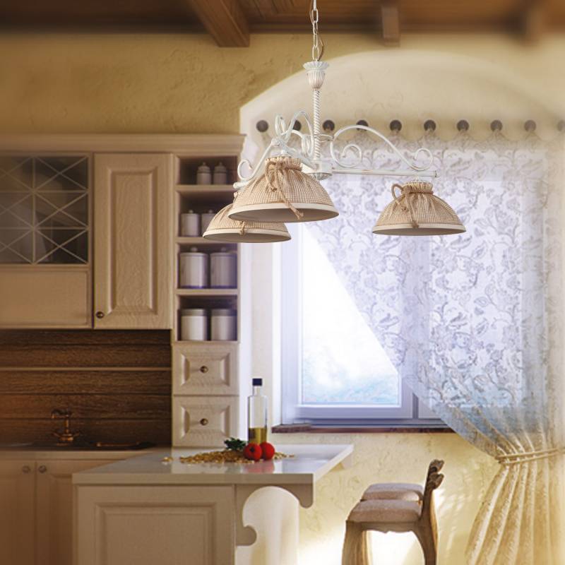 Люстры и светильники на кухню в французском стиле прованс