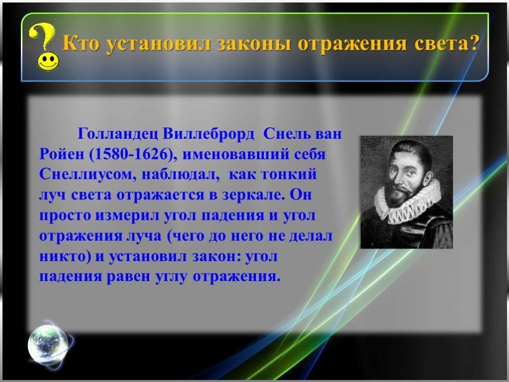 Отражение света закон отражения презентация