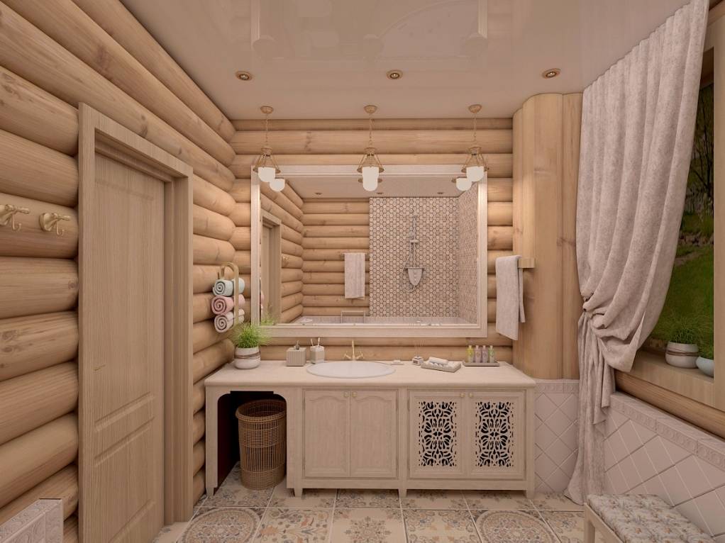 Ванная в деревянном доме: особенности помещения, гидроизоляция, примеры отделки на фото и видео