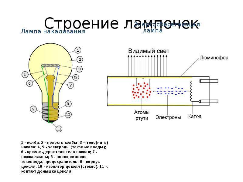 Принцип работы люминесцентной лампы и устройство прибора