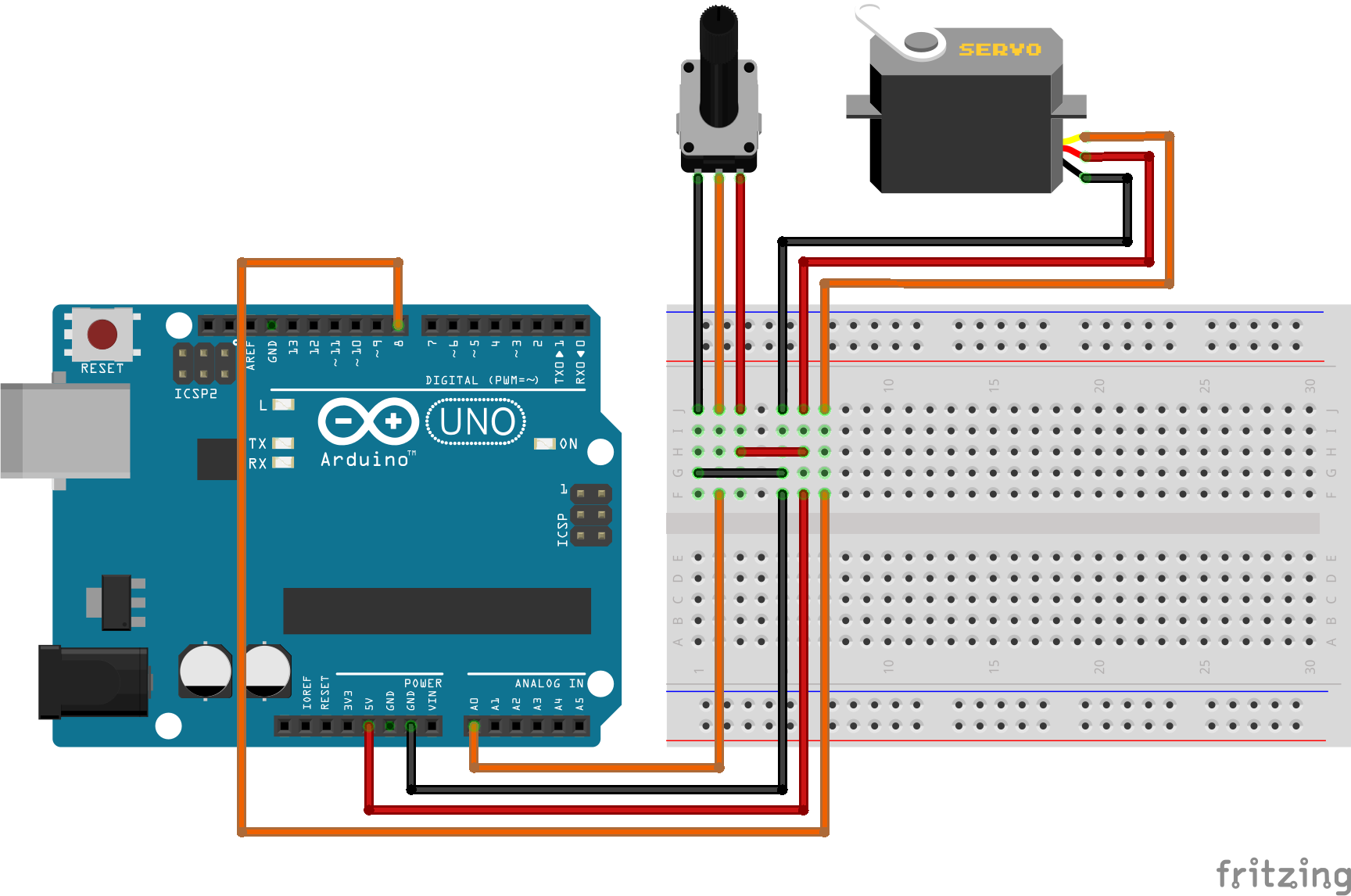 Управление серводвигателем с помощью arduino