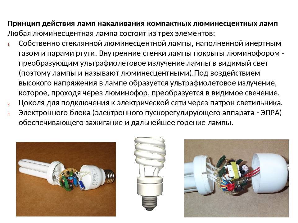 Как устроена и работает энергосберегающая лампа
