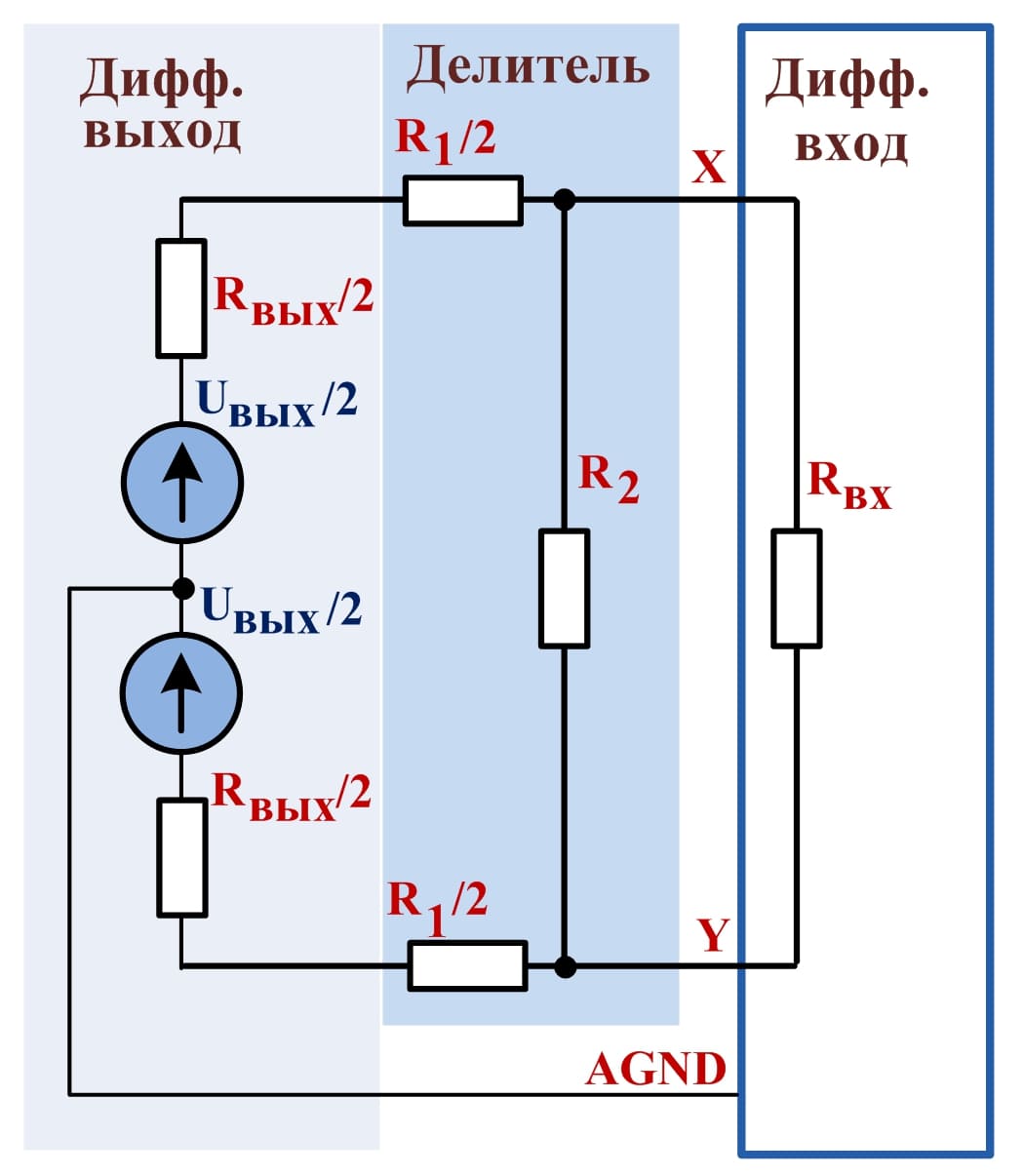 Схема с делителем напряжения