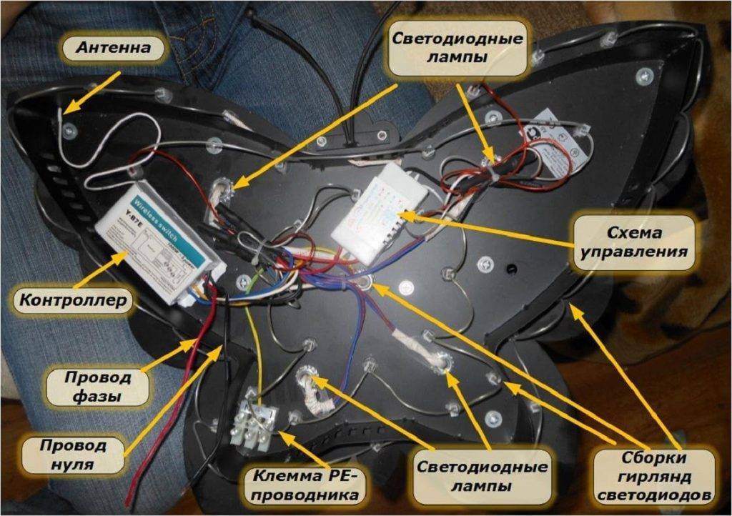 Схема подключения блока управления люстрой