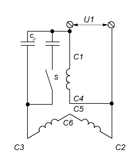 Схема трехфазного двигателя без конденсаторов схема
