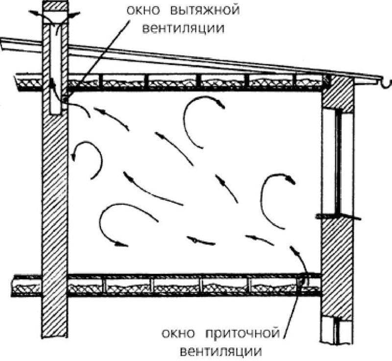 Вентиляция в курятнике зимой: схема без электричества (вытяжка)