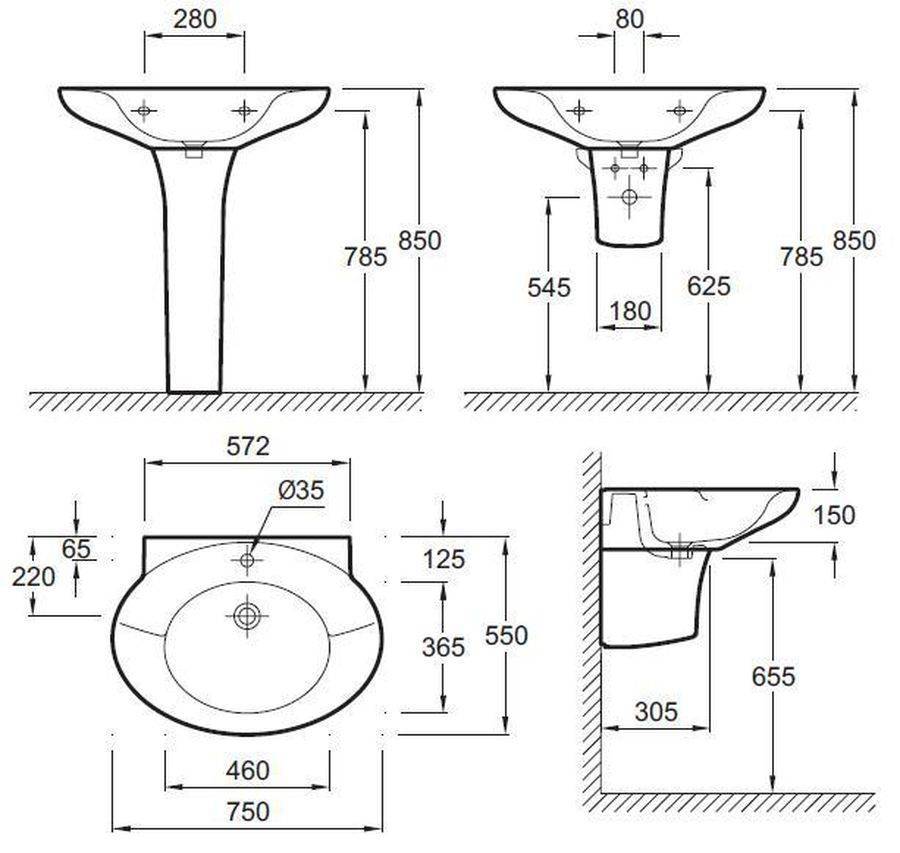 Как определить размеры раковины для ванной комнаты и не напортачить при ремонте