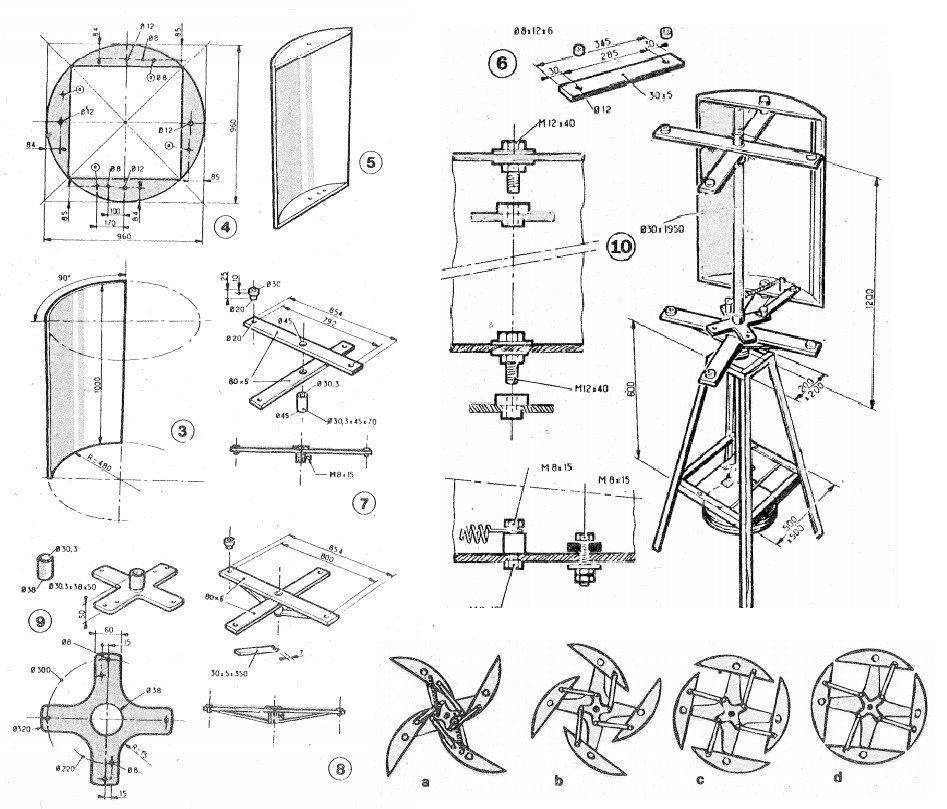 Ветряная мельница чертежи с размерами