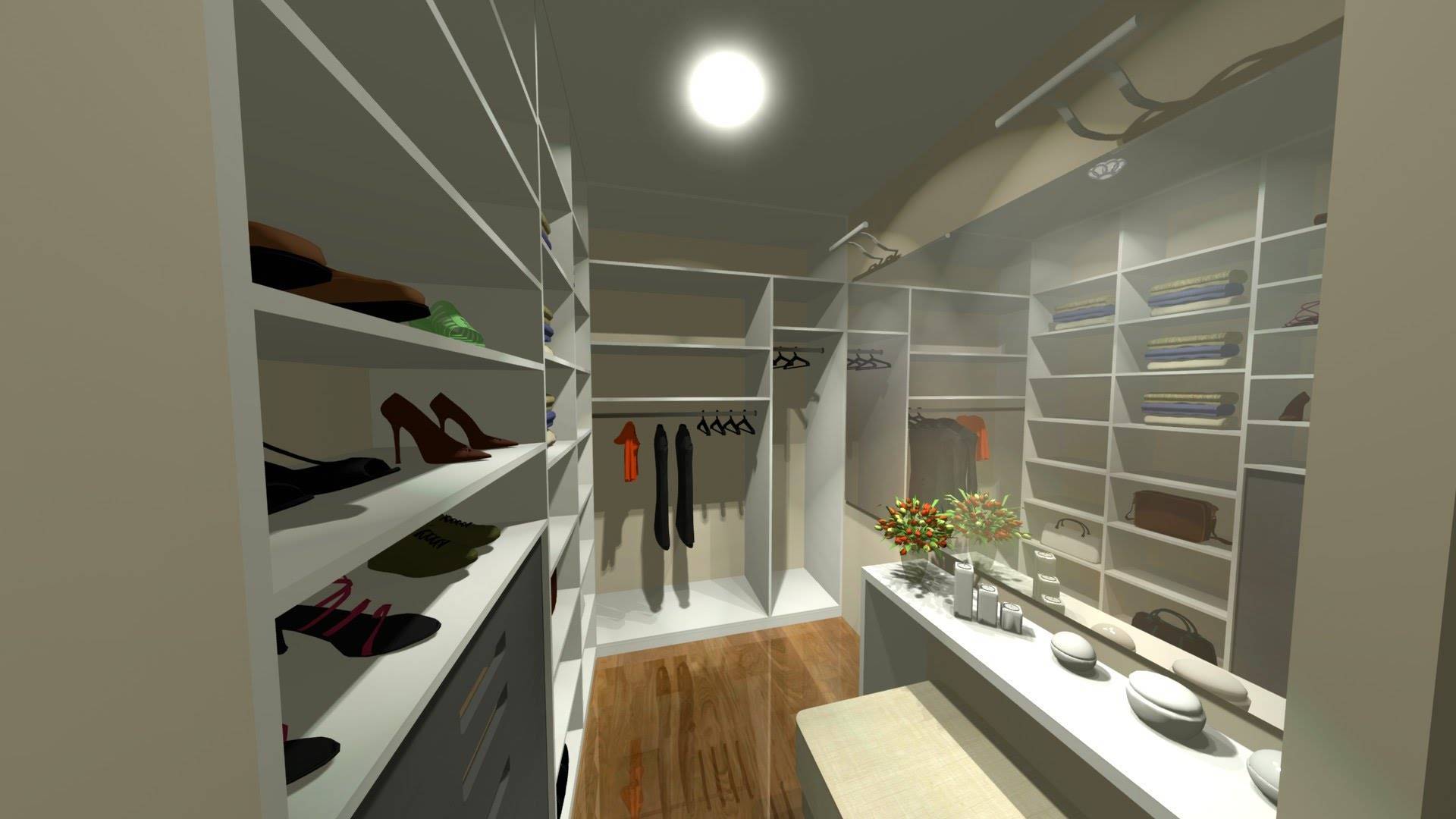 Особенности дизайна гардеробной комнаты, оптимальная комплектация