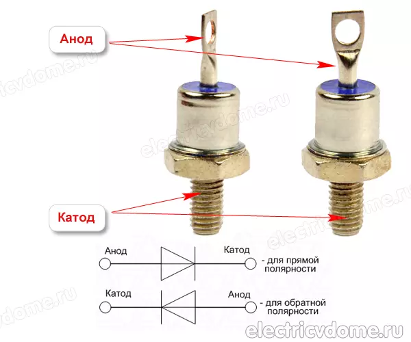 Диод где плюс где минус на схеме